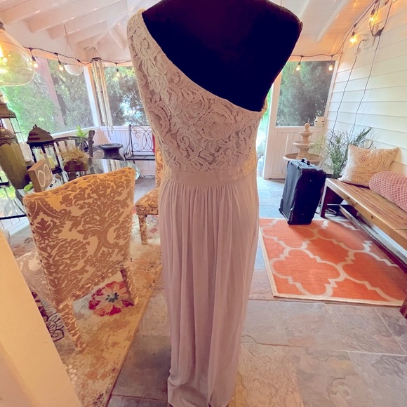 Adrianna Papell Womens Gray One Shoulder Lace 12 - Picture 7 of 9